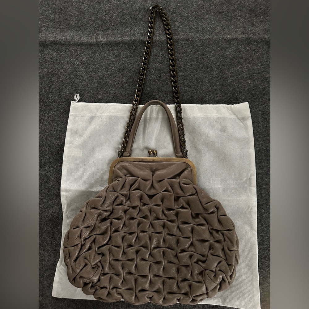 Orciani Italian vintage Elegant Taupe Handbag